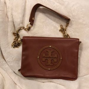 Tory Burch Brown/Gold Crossbody Clutch